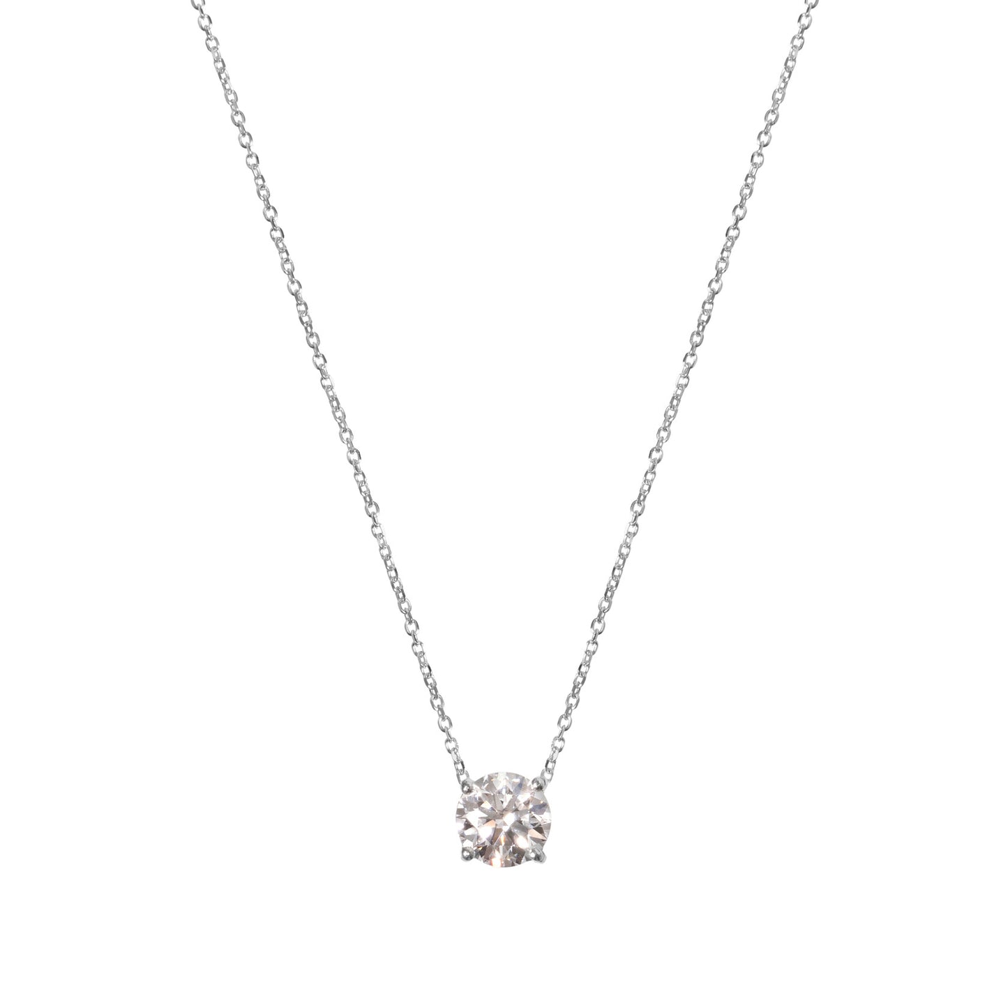 Colar com solitário de diamante de 1.0ct