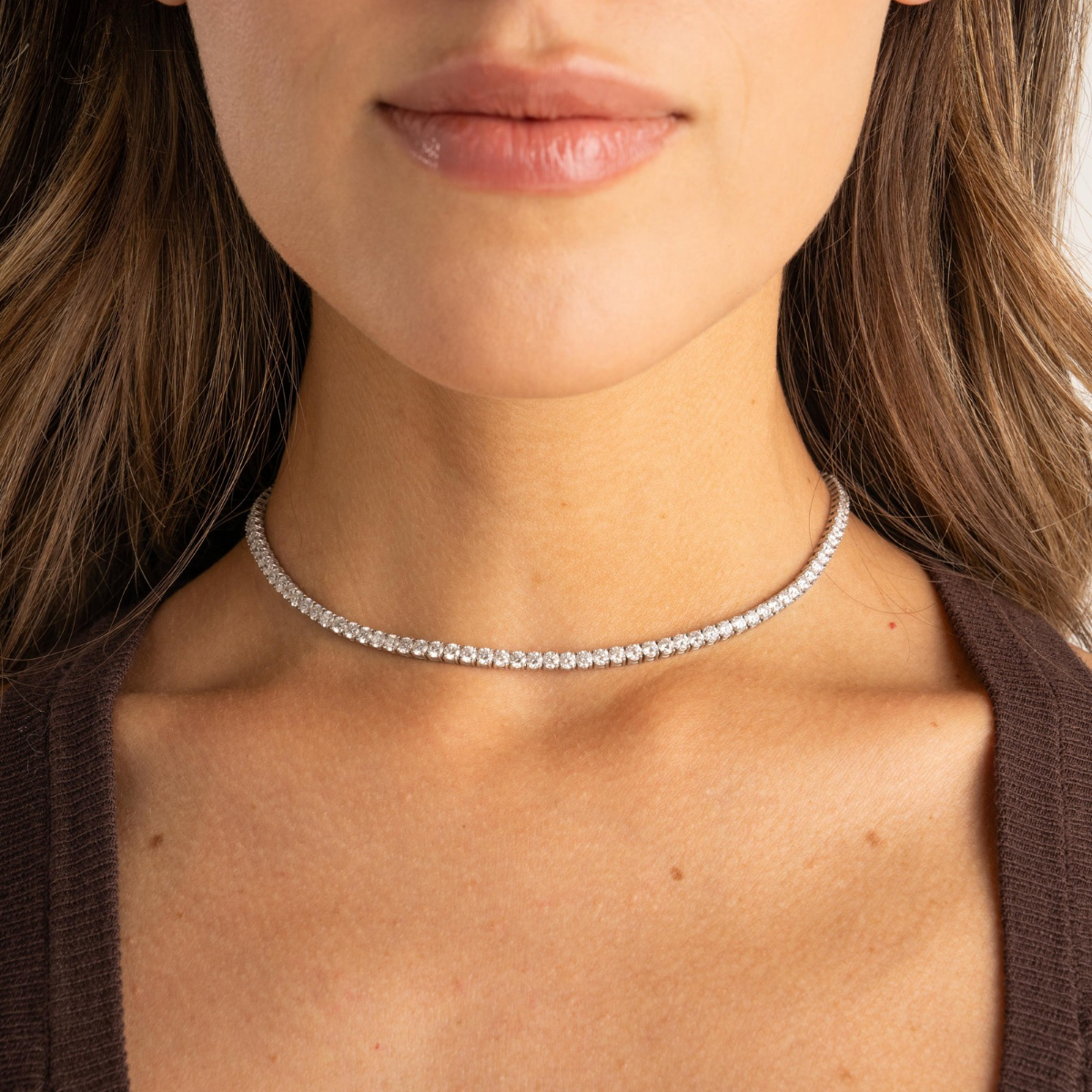 Choker riviera de diamantes